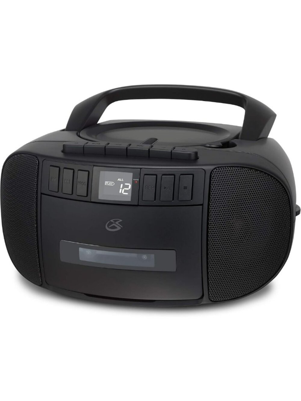 Portable CD Boombox with AM/FM Radio, Cassette Player & Headphone Jack